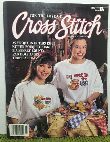 For The Love Of Cross Stitch luglio 1995 modelli punto croce contati USA orsetti - Foto 1 di 11