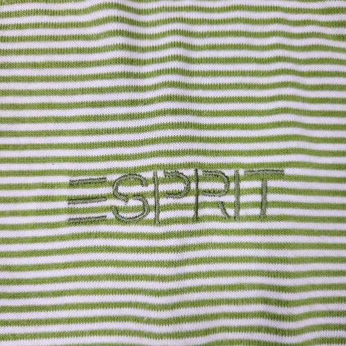Vintage 90's Esprit Shirt Womens Small Green Striped Long Sleeve Turtleneck Flaw - Picture 2 of 17