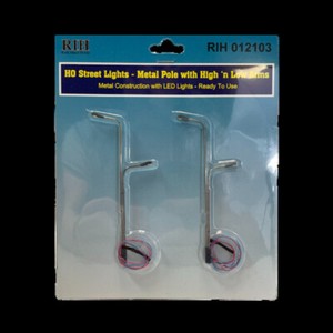 Rock Island Hobby 012103 HO Street Lights w/ High 'n Low Arms (Pack of 2)