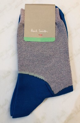 Paul Smith Women Sock Made In Italy Lurex Broge Blue