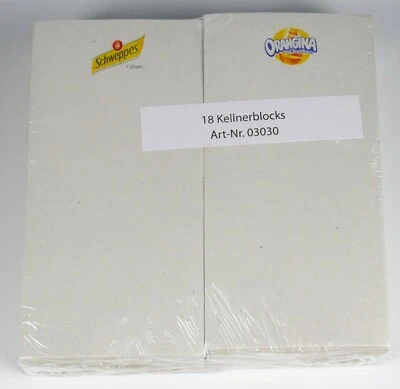 SCHWEPPES & ORANGINA 18 Kellnerblöcke Schweppes und Orangina Kneipenblock 7 x 14 cm Gastronomie 7885