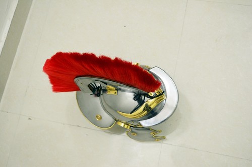Roman Centurion Knight Crusader Helmet Red Plume Steel Armor Replica LARP// - Picture 4 of 6