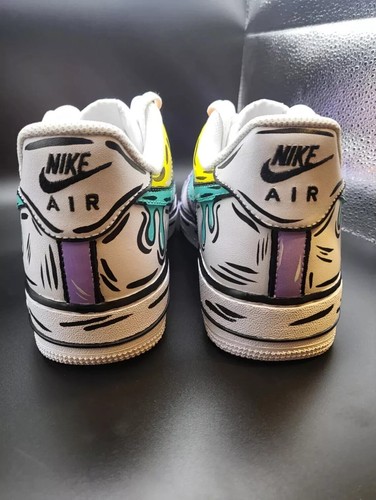 Air Force 1 Custom White Shoes "Chill Cartoon Drippy Graffiti Art" Mens Size 13 - Picture 20 of 20