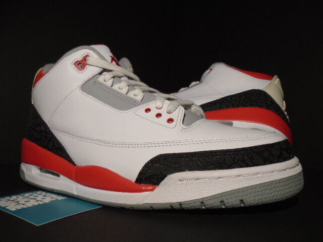 2007 Nike Air Jordan III 3 Retro WHITE FIRE RED CEMENT GREY BLACK 136064-161 9 2007 Nike Air Jordan III 3 Retro WHITE FIRE RED CEMENT GREY BLACK 136064-161 9
