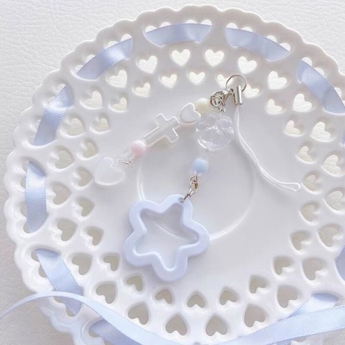 Star Heart Cat Paw Charm Pendant Chain Phone Straps Pocket Keychain Strap - Photo 3/8