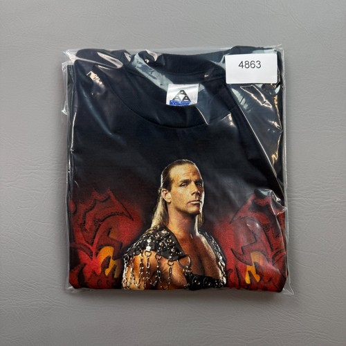 Vintage HBK Shawn Michaels Shirt Boys Medium Black Sweet Chin Music WWE Y2K NOS - Picture 9 of 9