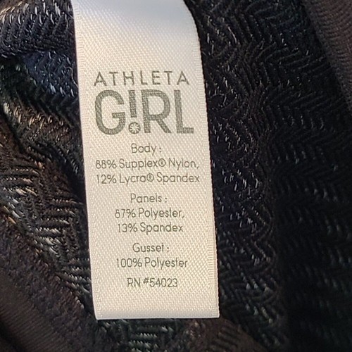 Athleta Girl Black Gray Herringbone Zip Pocket Legging Girls XL or Womens XS - Picture 6 of 8