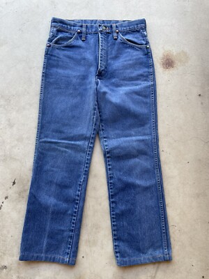 Vintage 70s Wrangler Jeans USA Men's Slim Fit Serval Zip 30x34