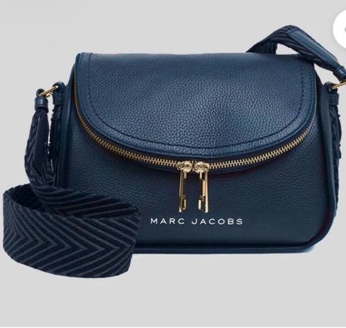New Marc Jacobs Groove 2.0 Leather Messenger Crossbody Bag Blue 