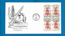 Scott  1263 Crusade Against Cancer BL4 Apr 1, 1965 Artmaster FDC Lot5