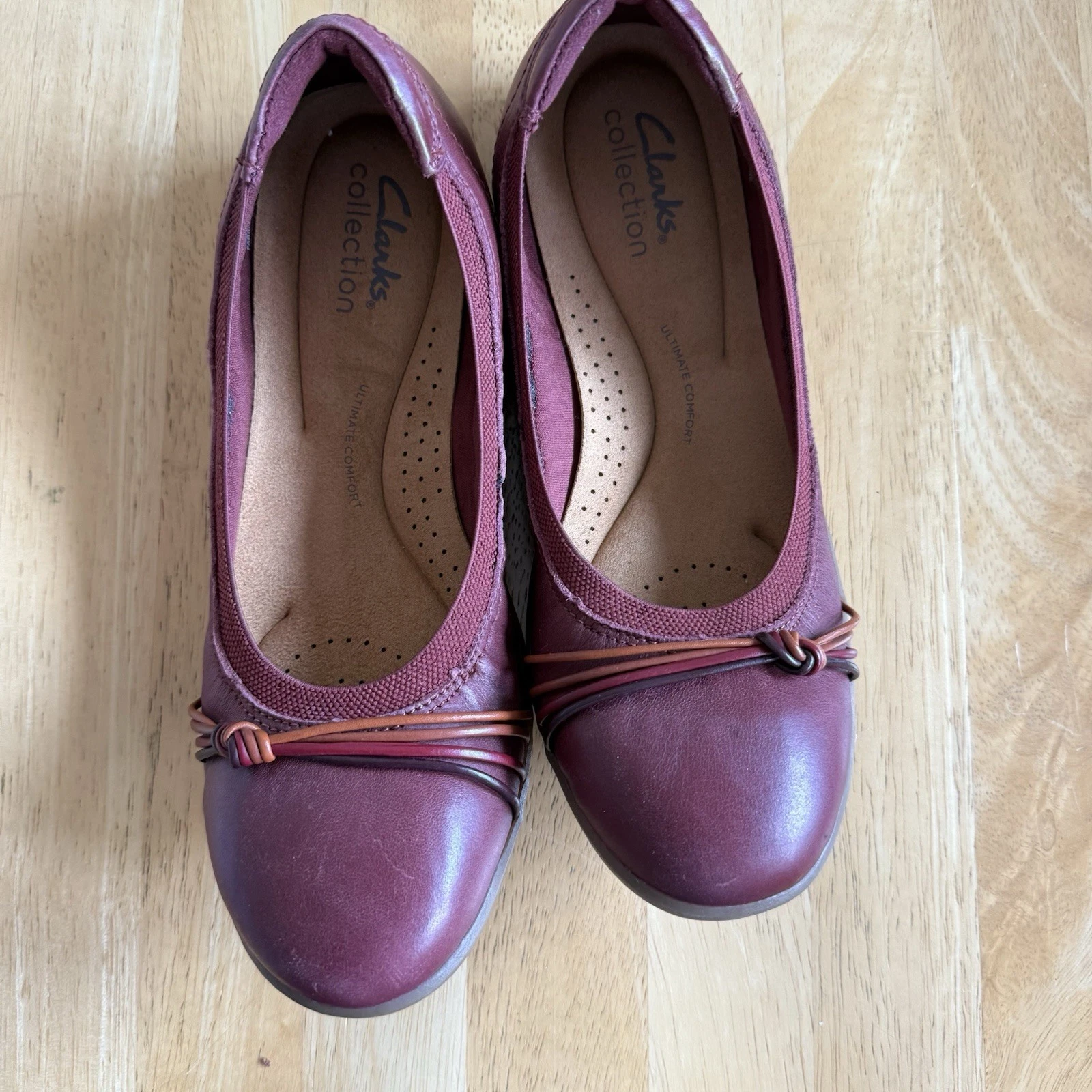 Ballerine Clarks Collection in pelle prato rosso castagno misura 6 5