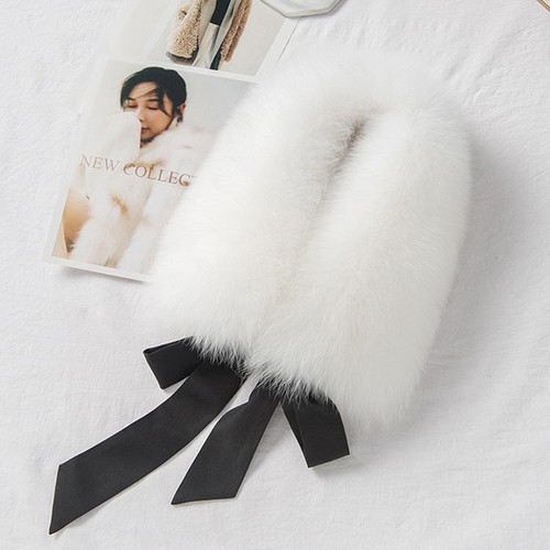 Moda para mujer cuello de piel para chaquetas y abrigos imitación zorro estilo bufanda - Imagen 18 de 26