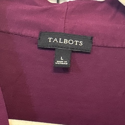 TALBOTS Women's Blouse Stretch 93% Rayon Long Sleeve V-Neck Sz L Burgundy - Bild 3 von 5