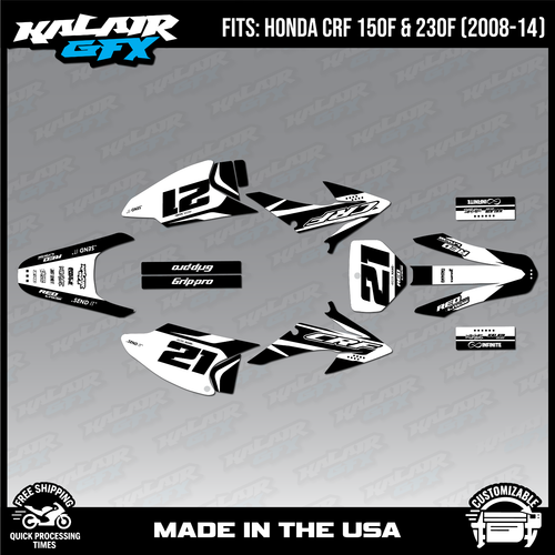 Graphics Kit for HONDA CRF150F CRF230F (2008-2014) OG Crew Series - White - Picture 1 of 4