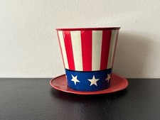Vintage - J. CHEIN - Uncle Sam Tin Litho Coin Still Bank - Patriotic Top Hat