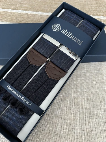 Shibumi Firenze x Albert Thurston Static Glen Plaid Suspended Braces Braided End