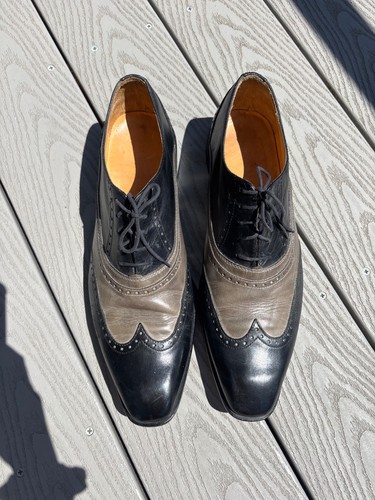 Paul Fredrick elegante Schuhe Cuoio Leder Herren Größe 13 zweifarbig Budapester Oxford - Bild 7 von 10