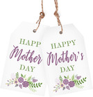 Gift Tags for Mother's Day - 50Pcs Floral Mother's Day Tags with String, 3.3x2.1