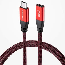 USB Type C Extension Cable Cord 6ft, 10Gbps, 4K Video, 100W Charging Support