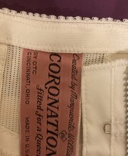 OTC Side Hook Zipper support girdle boned front  back vintage 24 garters 1810