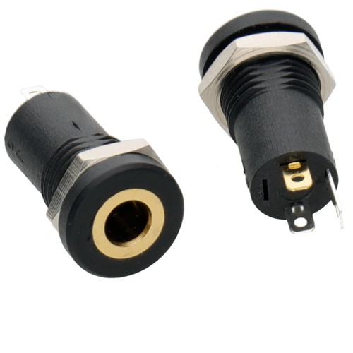 3,5Mm Aux Stereo Gold Buchse Eingangs Panel Mount Audio Adapter [Packung Mit 2] - Zdjęcie 2 z 3
