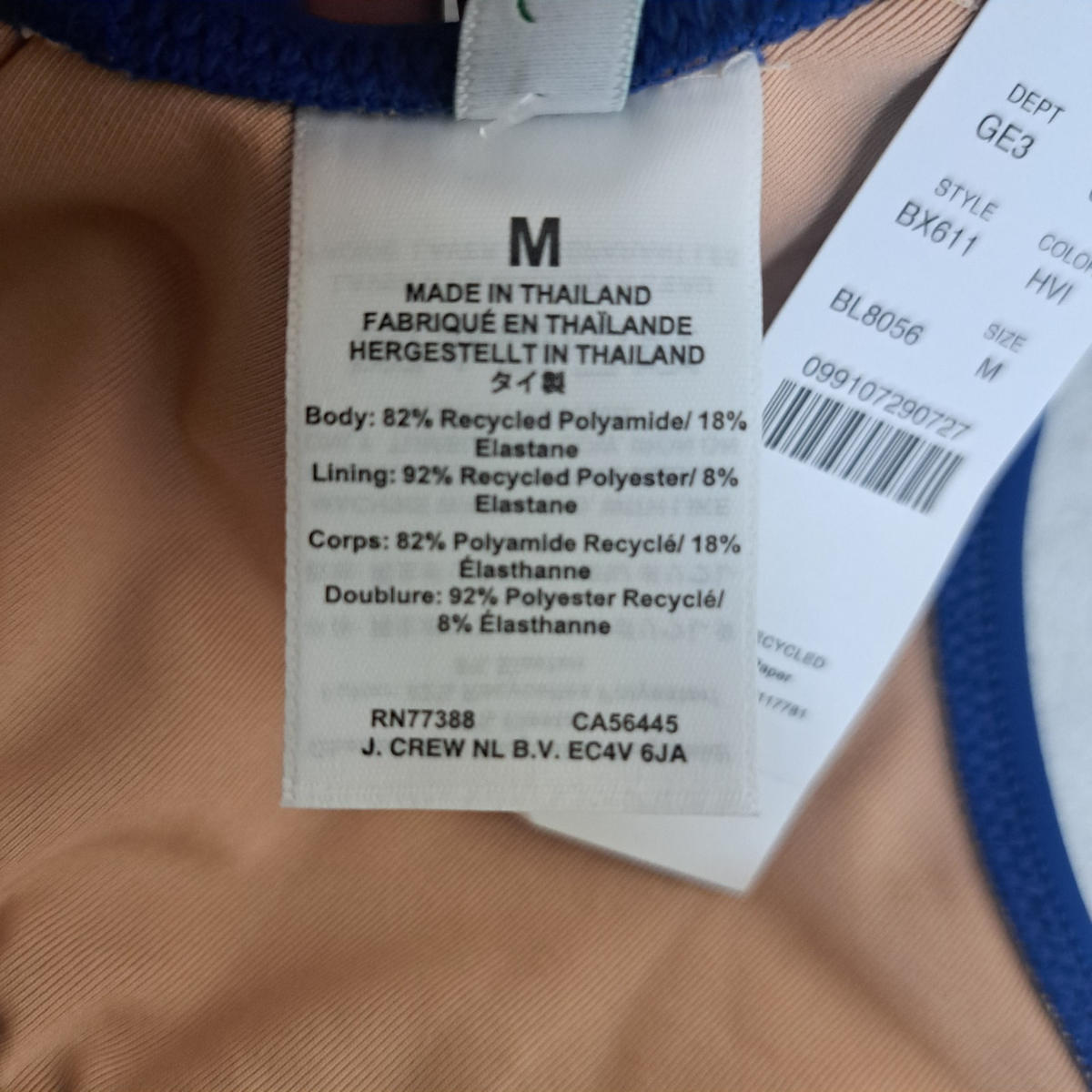 J Crew Heritage Scoop Neck Bikini Top Size M Blue BX611 | eBay