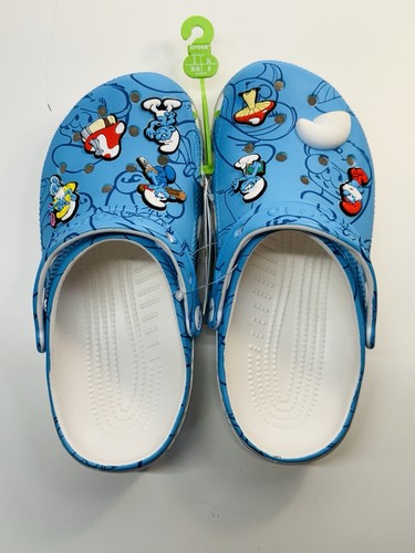 Crocs Smurfs Classic Clog Kids Size 6 Slip On Sandal Jibbitz Papa Smurfette NEW - Picture 6 of 10