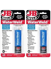 Jb Weld Waterweld 2Oz Epoxy Putty Stick Off White 2 Pack Ideal For Plumbing R...