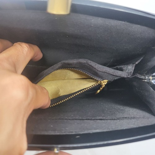 Cartera vintage años 50 blanco y negro lunares vinilo asa superior estilo hombres locos MCM bolso - Imagen 8 de 19