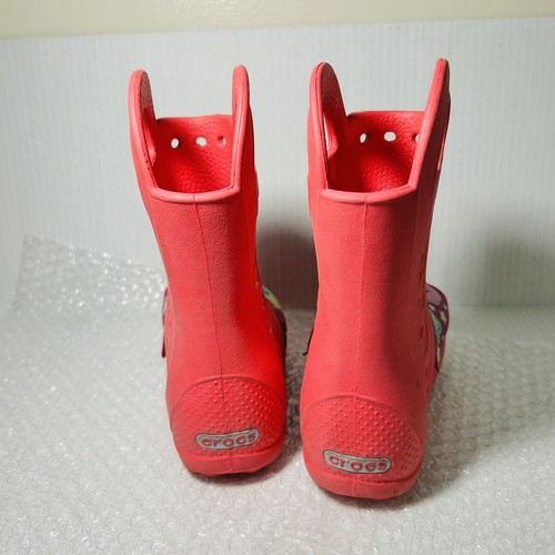 Genuine Crocs Handle It Rain Boots Girls Pink Pony Unicorn Size C 11 - Picture 5 of 7