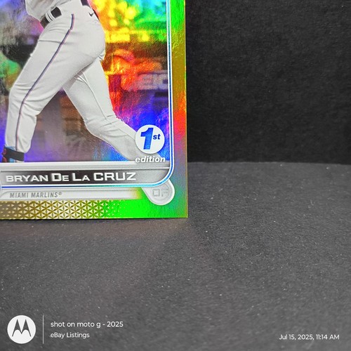 2022 Topps 1. Edition - Bryan De La Cruz - Gold Refractor #22 Marlins **MINT**QRSC** - Bild 6 von 6