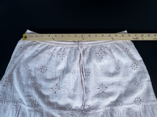 Aerie Lilac Eyelet Lined Cotton Skirt Elastic Waist Sz L - Picture 7 of 9