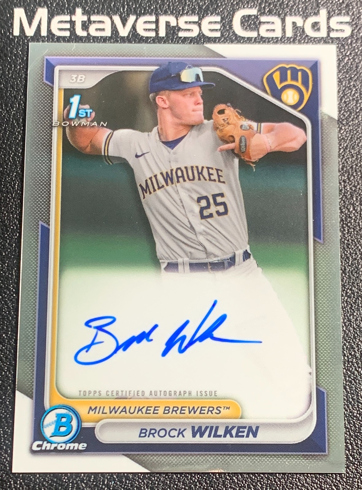 2024 Bowman Chrome #CPA-BW Brock Wilken 1st Prospect Auto Brewers
