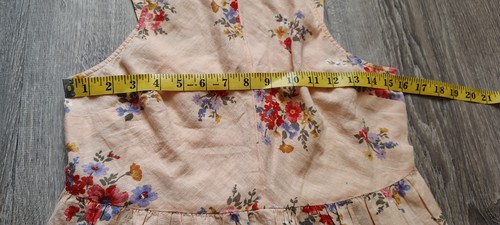 American Eagle Linen Blend Peach Floral Print Peplum Tank Top Size Medium - Picture 4 of 9