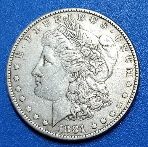 1881 Morgan Silver Dollar $1 Coin Silver 0.9 Fineness Circulated Uncertified