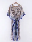 Vintage Silk Saree Kaftan Kimono Women's Holiday Silk Caftan Dress White Tunic