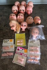 NOS VINTAGE LOT CRAFT DOLL HEADS PLASTIC RUBBER HANDS