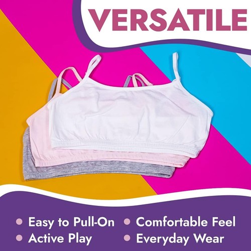 Popular Cotton Girls Training Bra - Crop Cami 10-12 Years, 5 Pack - Neutrals - Picture 5 of 6