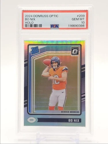 BO NIX 2024 DONRUSS OPTIC RATED ROOKIE FOOTBALL HOLO H RC PSA 10 Q0004