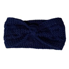 Navy Blue Hand Crochet Headband 4" x 9"