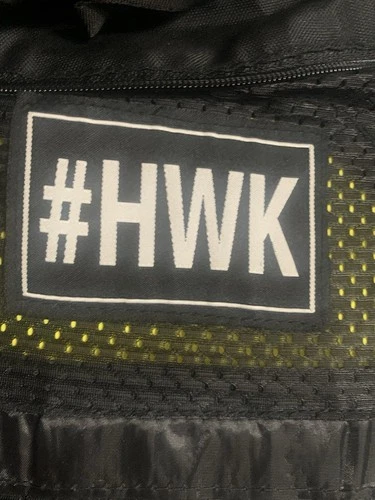 HWK Men's Black Motorcycle Jacket Zip (Pads) Ventilated Mesh Stand-Up Collar, L  image 2