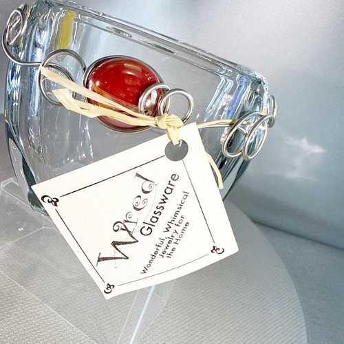 Drahtumwickelt Klar Schmuck Kerzenhalter Set Schale Silberdraht Bunte Steine NC - Bild 14 von 16