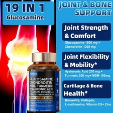 Glucosamine Chondroitin MSM Turmeric – Joint Health Supplement Pain Relief 120pc