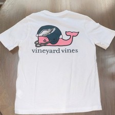 Vineyard Vines Boys Whale Graphic White T-Shirt S 100 Cotton Short Sleeve