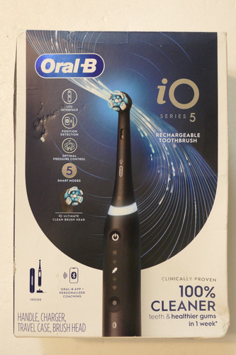 OralB iO Series 5 Rechargeable Electric Toothbrush Black Open Box G2U