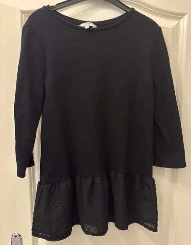 C&A Clockhouse Pullover schwarz Gr. S mit Borte am Saum