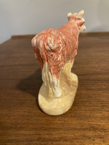 "Estatuilla de tiza vintage Hereford Bull Cow Steer Grass Field Country Chic 3""" - Imagen 5 de 11
