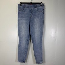 Spanx Ankle Skinny Jeans Medium Wash Pull On High Rise Blue Denim XL