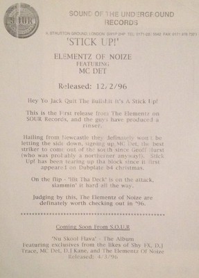 Elementz Of Noize - Stick - Up, 12'', (Vinyl)