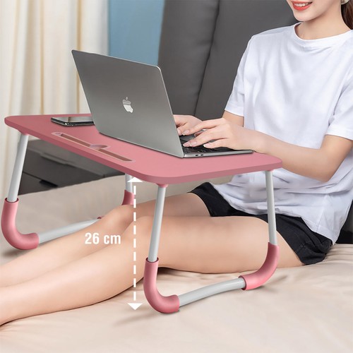 Table de lit Ordinateur portable Multi-usage Hauteur 26cm Pieds pliables rose - Zdjęcie 4 z 6